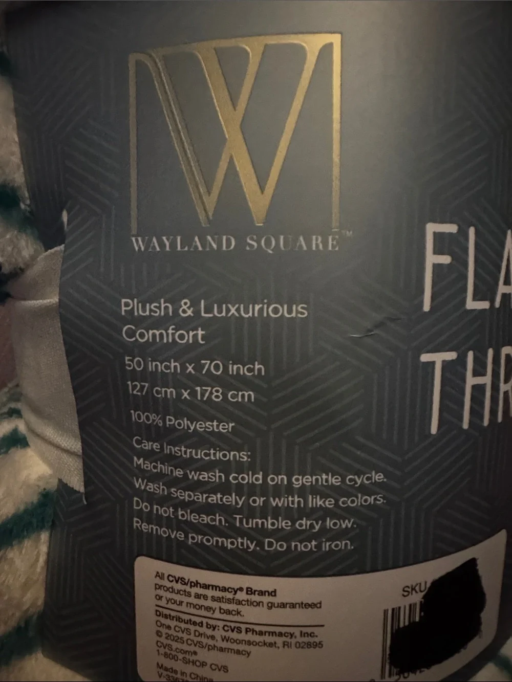 Flannel Throw Blanket - Teal and White Extra Long